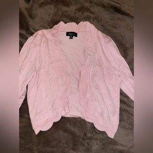 pink ruffle cardigan